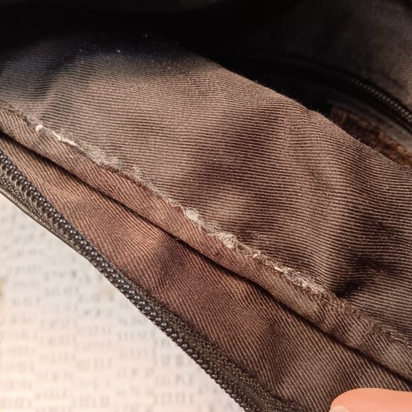 GAL vintage black leather multi pocket single strap shoulder bag purse - Picture 13 of 15